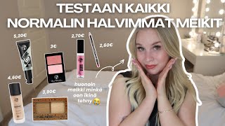 Huonoin meikki ikinä?!🥲 | ostin kaikki Normalin halvimmat meikit ja testasin niitä