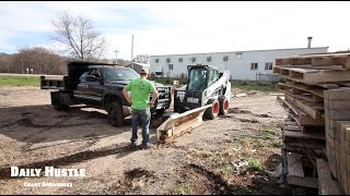 Putting snow plow on dump truck Already!!! Lawn care Landscaping