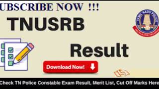 TNUSRB Official Final Result And Cut-off 2018