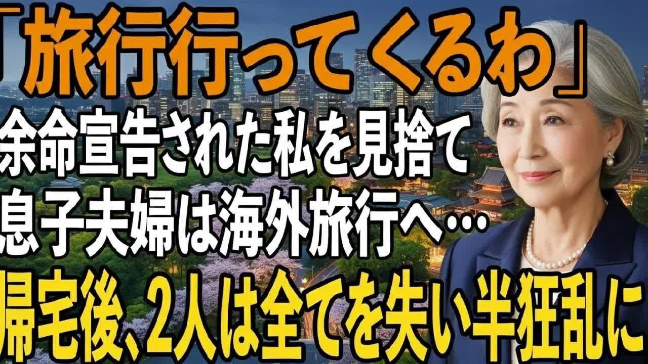 「旅行行ってくるわ」余命宣告を受けた私より、義実家との海外旅行を優先する息子夫婦。帰国後、2人はすべてを失い半狂乱に…【シニアライフ】【60代以上の方へ】