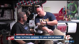 Local tattoo artists offer 'Thin Blue Line' tattoos to officers, fundraises for Lt. Allan's family
