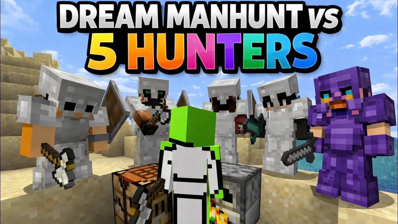 Dream Manhunt vs 5 Hunter - YouTube