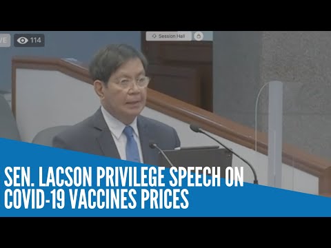 Senator Panfilo Lacson's privilege speech on PH's acquisition of COVID-19 vaccines