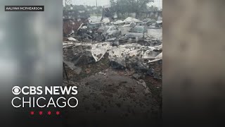 Chicago area storm victims take shelter at Red Cross locations after homes are destroyed