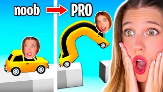 EL COCHE MÁS LARGO DEL MUNDO en SIMULADOR DIFÍCIL!! 🚗 NOOB vs PRO vs HACKER 🚙