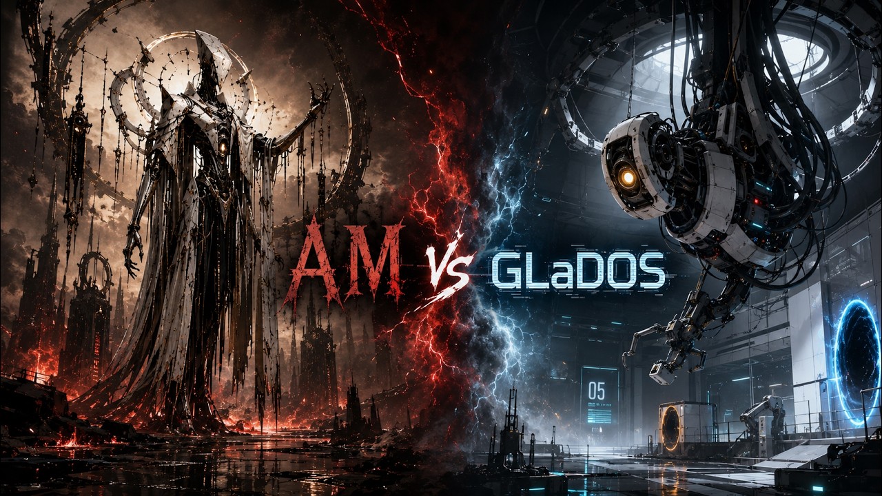 [I Have No Mouth And I Must Scream X Portal] AM Vs GLaDOS | Rap Battle