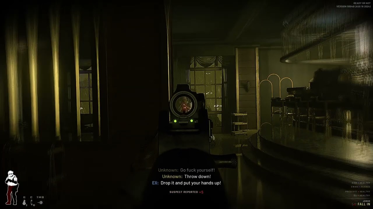 Ready Or Not 8/22/24 B1301 Absolute precision with a tighter spread.  Missed the civilian!