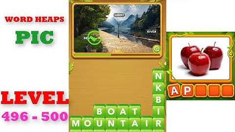 Word Heaps: Pic Puzzle Level 496 - 500 | All Answers | Walkthrough