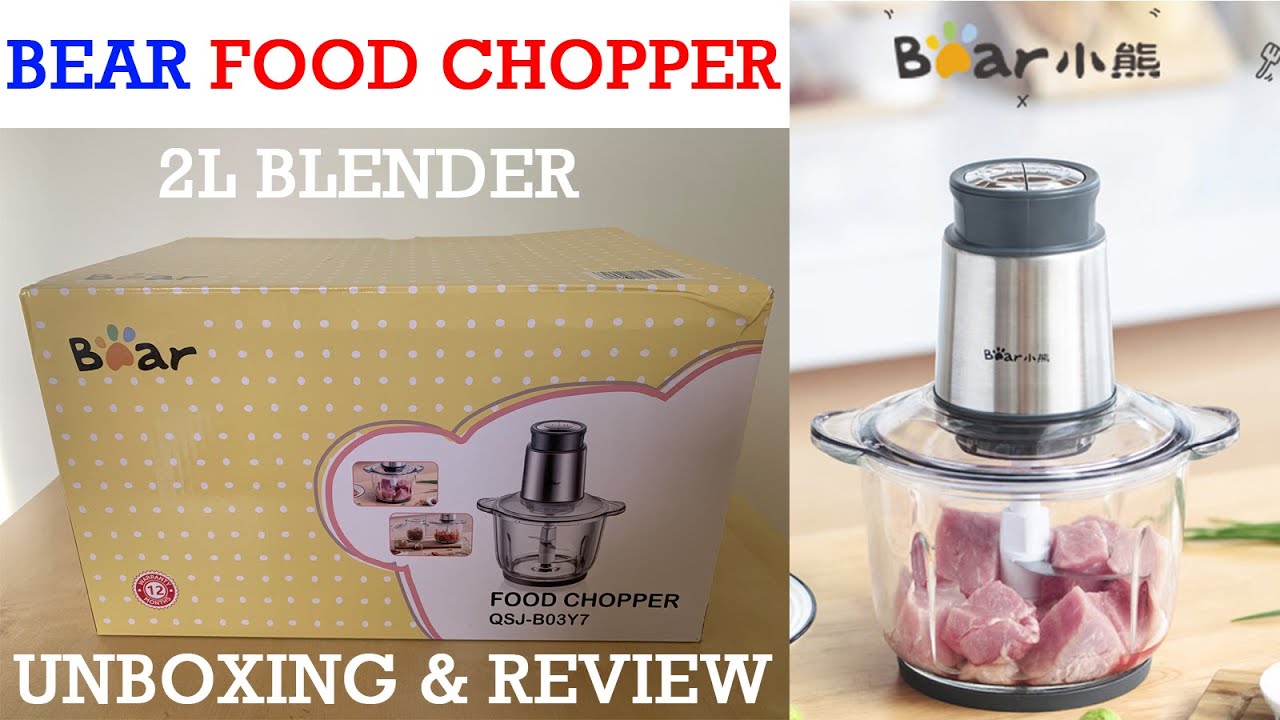 Bear Electric 2L Food Chopper Blender Meat Grinders Stainless Steel  QSJ-B03Y7 