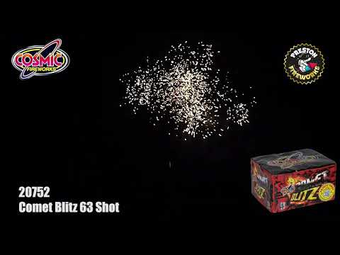 Cosmic Fireworks Comet Blitz - Comet Blitz Barrage Cake 63 Shots - Preston Fireworks