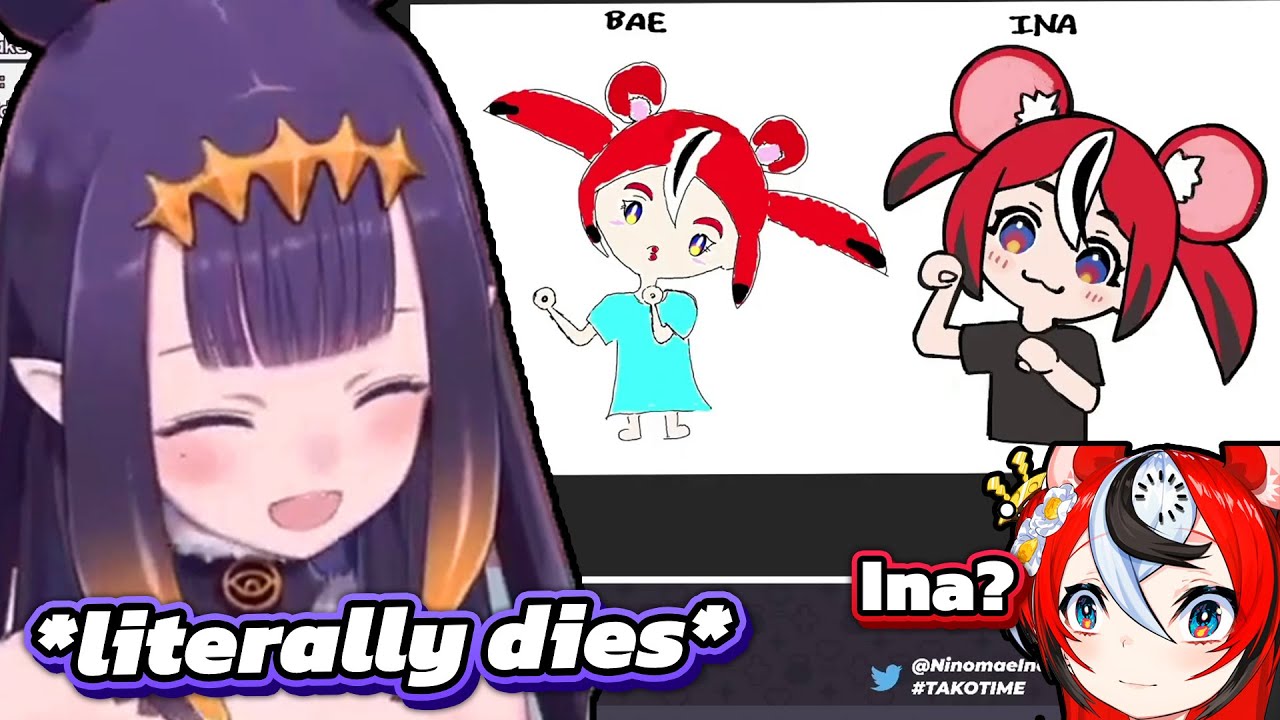 Ina literally dies of laughter after seeing Bae's drawing