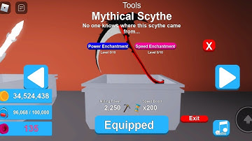 Buying mythical scythe|mining simulator|