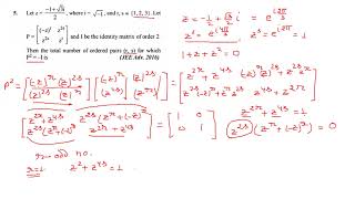 JEE ADVANCED 2016 matrix question