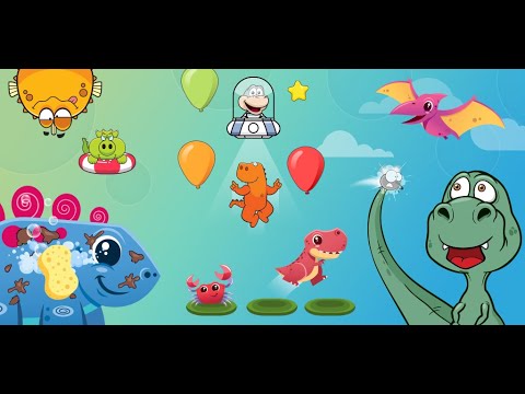 Dinosaur cartoon jogar um jogo