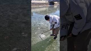 [강이 꽁꽁] #얼음깨기 #한파 #강변 #겨울놀이