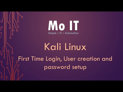 First Time Login to Kali Linux, User Creation and Set Password