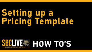 Setting Up a Pricing Template