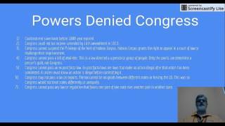 Powers Denied Congress