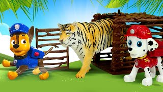 La Pat Patrouille dans une vidéo pour enfants. Un accident au Zoo - le tigre est sorti de la cage