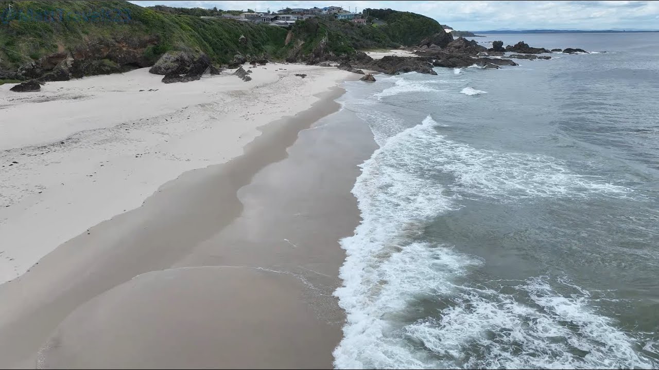Burgess Beach, Forster, NSW Australia by drone in 4K