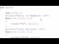 Enter 10 numbers and print them using array