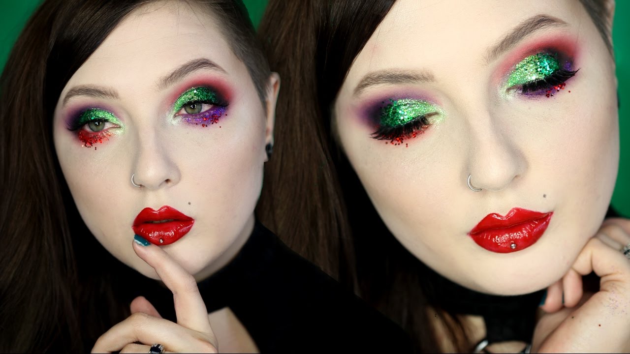 Joker Inspired Glitter Smokey Eye Makeup Tutorial YouTube