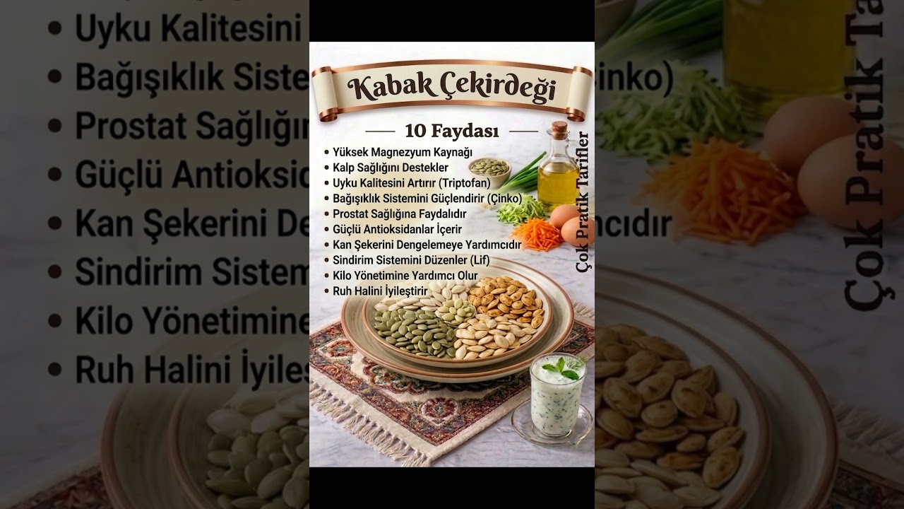 🎃 KABAK ÇEKİRDEĞİNİN 10 FAYDASI❤️😊 #pratiktarifler #easyrecipes #foodphotography #kolaytarifler 🎃 KABAK ÇEKİRDEĞİNİN 10 FAYDASI❤️😊 #pratiktarifler #easyrecipes #foodphotography #kolaytarifler