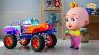 Wheels On The Monster Truck + More Nursery Rhymes & Kids Songs | Happy Tots