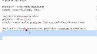 Population vs Sample