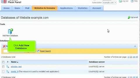 Plesk 10 tutorial: Creating databases