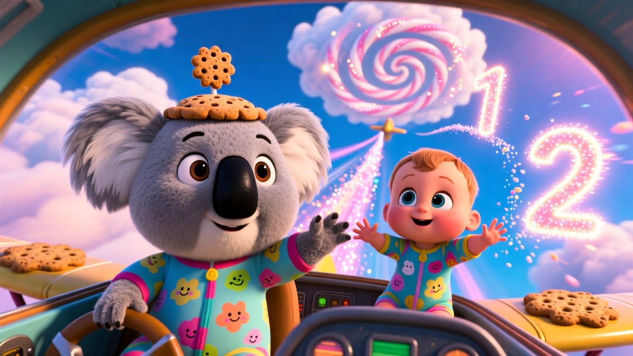 Koala Flies a Cookie Plane 🥮🛩️ Fun Food & Adventure Song for Kids | Play & Learn