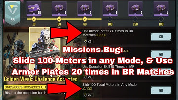 Missions Bug: Slide 100 Meters in any Mode, & Use Armor Plates 20 times in BR Matches Cod Mobile