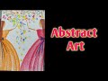 How to draw girls in garden | oil pastel/crayon abstract painting