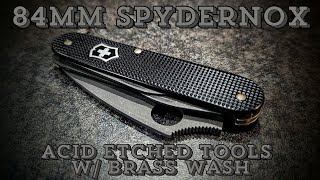 84mm Black Alox Spydernox w/ Acid Etched/Brass Washed Tools