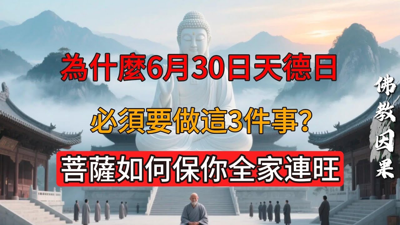 為什麼6月30日天德日，必須要做這3件事？菩薩如何保你全家連旺。佛教#信仰#修行|人生 |金剛經|南無阿彌陀佛#佛家 #大悲咒#修行 #教育#大悲咒#禪悟人生 #智慧#哲學#因果#冥想#达摩#媽祖