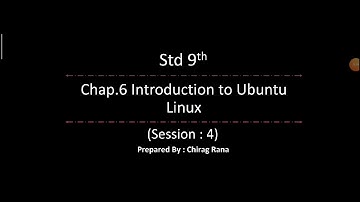 STD 9th Computer Chap.6 Introduction to Ubuntu Linux (Session : 4)