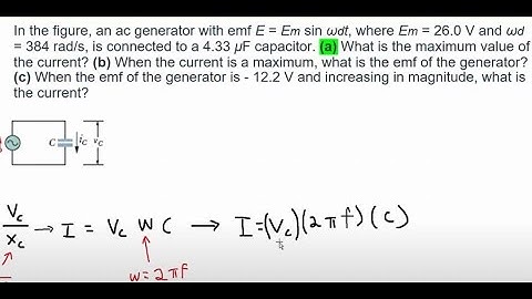 In the figure, an ac generator with emf E = Em sin ωdt, where E... | Physics Electricity & Magnetism