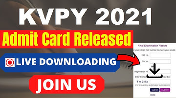 KVPY 2021 Admit Card (Released) – Download KVPY 2021 Exam Hall Ticket Here