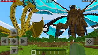 I Found KING GHIDORAH vs MOTHRA in Minecraft Pocket Edition...