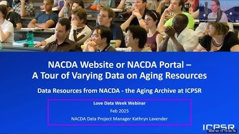 NACDA - A Tour of Varying Data on Aging Resources