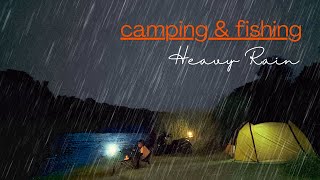 FISHING & CAMPING in the RAIN Catch and Cook at the riverside