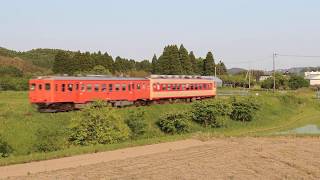 いすみ鉄道　上総中川⇒城見ヶ丘を行くキハ52（首都圏色）＋キハ28