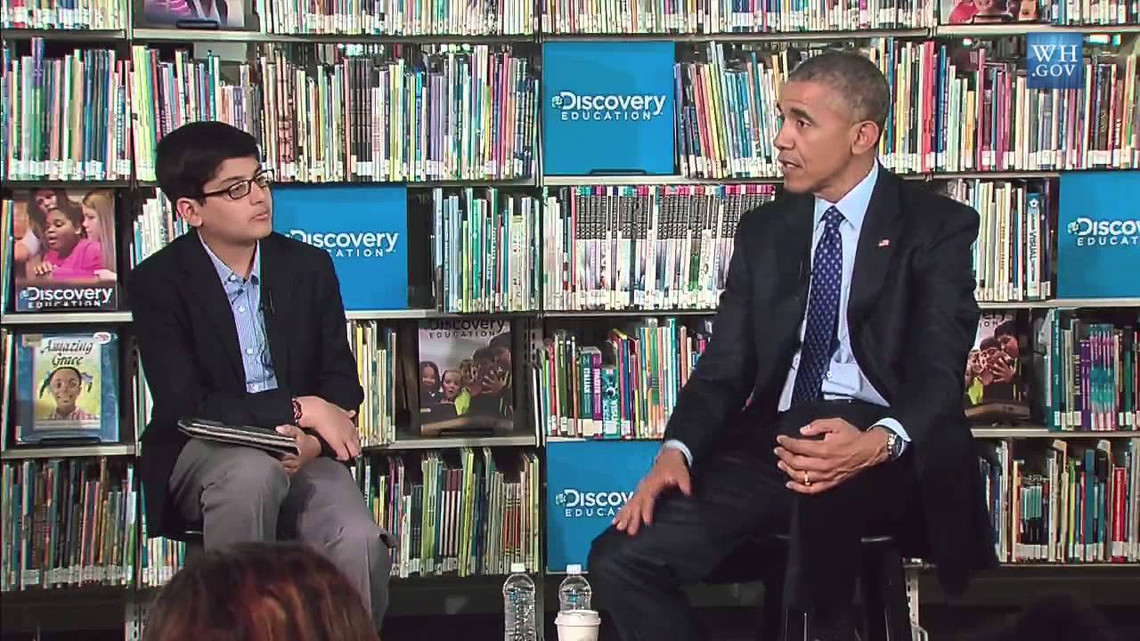 Obama promotes reading to middle school students youtube