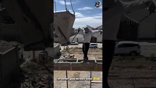 Pouring Concrete Into Beam Formwork With Crane Bucket 🏗️🧱 #concrete #construction #beam