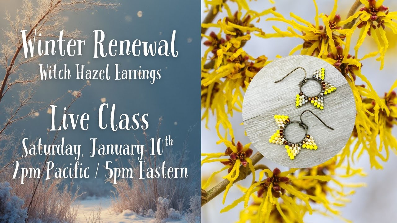 Brick Stitch Hoop Earrings featuring the Winter Renewal Project Box