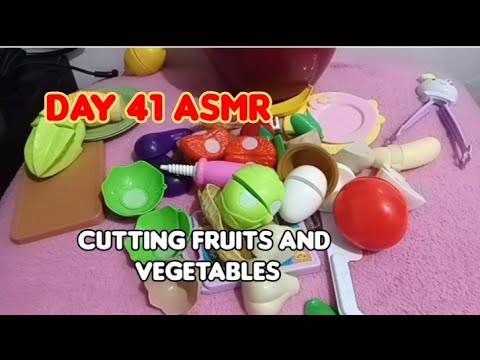 Day 41 ASMR Satisfying with Cutting Velcro Fruits and Vegetables Kitchen Set Roleplay