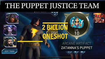 KOAA WITH PUPPET JUSTICE TEAM OS 2 BILLION | NO RAVEN | This is Magic Solo Raid | Injustice 2 Mobile