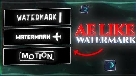 New Ae Like Watermark Animation For Alight Motion || Like Ae || Xml File||Video Credit:@rakaedit2192