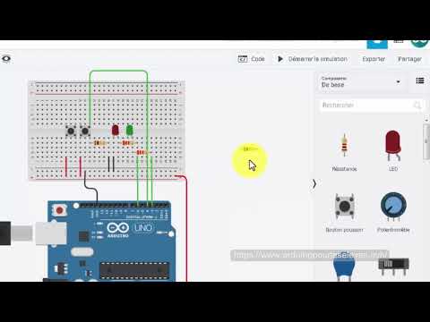 َArduino 2 diodes led et  deux bouton poussoirs