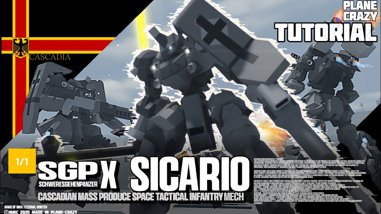 【軍事マニア】 SGP-X SICARIO Mech Tutorial | Plane Crazy Mech Tutorial (3000 SUB